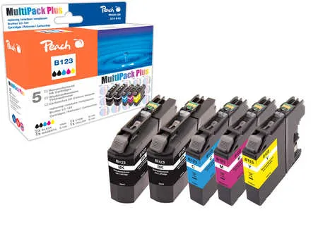 Peach Multipack Plus  compatible avec
 LC-123VALBP Brother DCPJ 752 DW