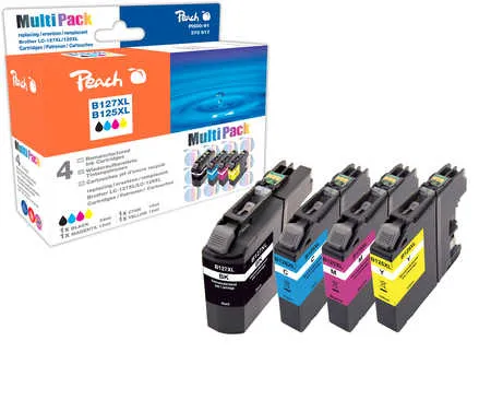 Peach Multipack , compatible avec
 LC-127XLVALBP Brother DCPJ 4110 DW