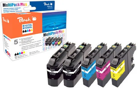 Peach Multipack Plus  compatible avec
 LC-127XLVALBP Brother DCPJ 4110 DW