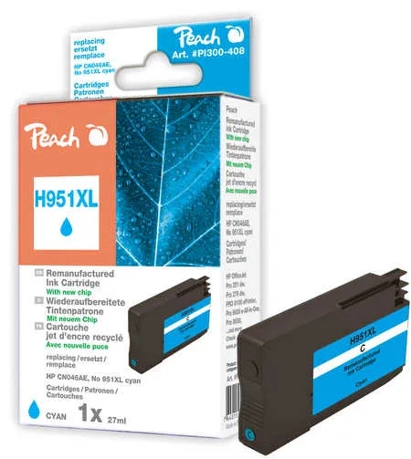 Peach  cartouche d'encre cyan HC compatible avec
 No. 951XL c, CN046A HP OfficeJet Pro 251 dw