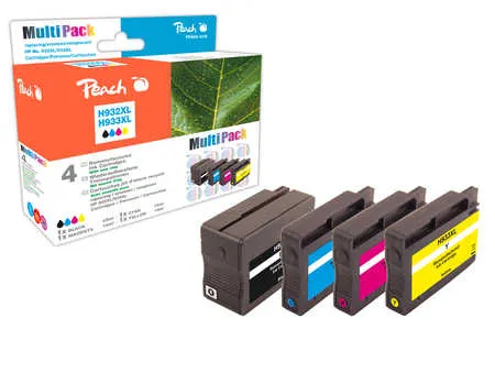Peach Multipack  avec puce, compatible avec
 No. 932XL, No. 933XL, C2P42A HP OfficeJet 7110