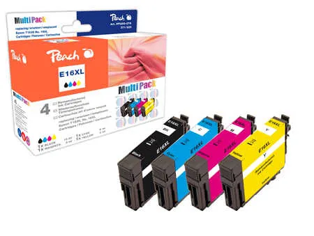 Peach  Multi Pack, compatible avec
 No. 16XL, C13T16364010 Epson WorkForce WF-2530 WF