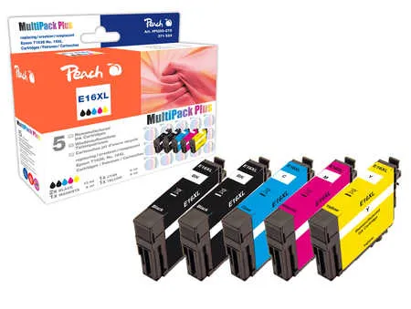 Peach Multipack Plus  compatible avec
 No. 16XL, C13T16364010 Epson WorkForce WF-2530 WF