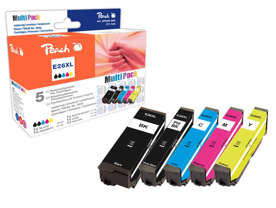 Peach  Multi Pack, HY compatible avec
 No. 26XL, C13T26364010 Epson Expression Premium XP-625