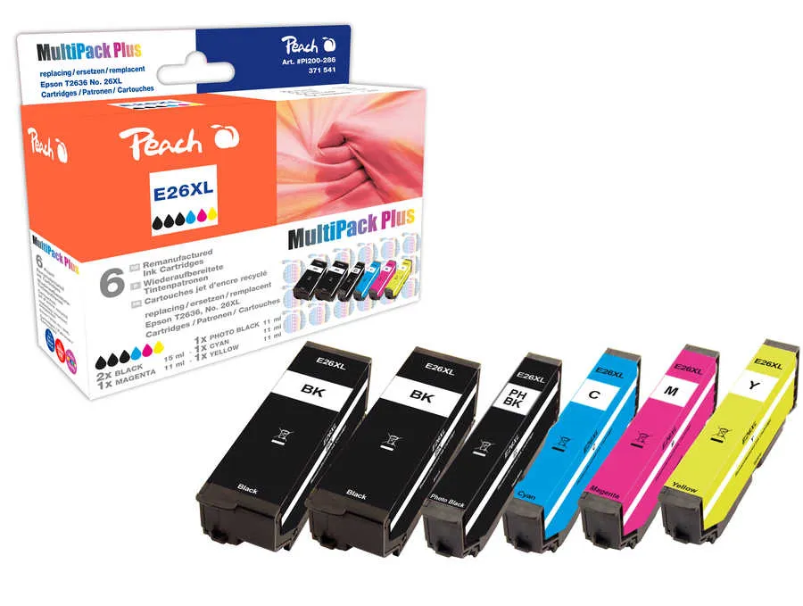 Peach  Multi Pack Plus, HY compatible avec
 No. 26XL, C13T26364010 Epson Expression Premium XP-625