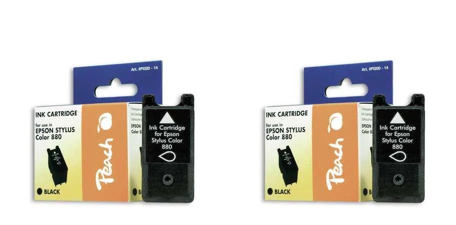 Peach  Twin Pack cartouche d'encre noire, compatible avec
 T019BK*2, C13T01940210 Epson Stylus Color 8 Cube
