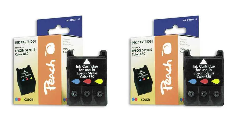 Peach  Twin Pack cartouche d'encre coleur, compatible
 T020C*2, C13T02040110 Epson Stylus Color 8 Cube
