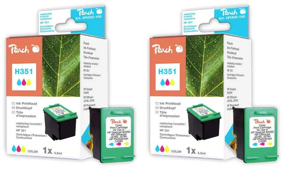 Peach  Double Pack tête d'impression couleur, compatible avec
 No. 351*2, CB337EE*2 HP PhotoSmart C 4270