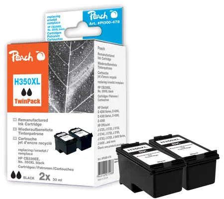 Peach  Double Pack tête d'impression noir, compatible avec
 No. 350XL*2, CB336EE*2 HP PhotoSmart C 4270
